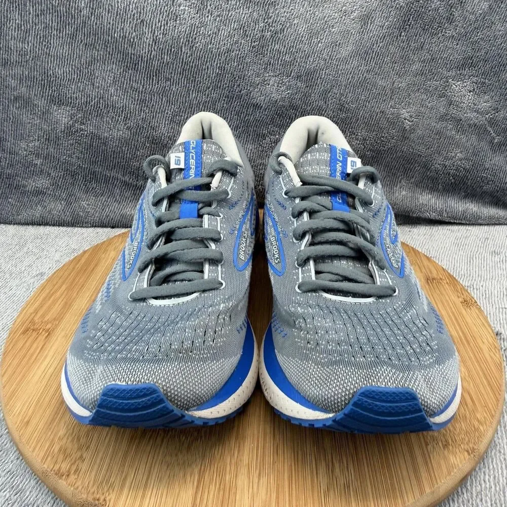 Brooks Glycerin GTS 19 Shoes Mens Size 9.5 Gray Running Sneakers 1103571D095